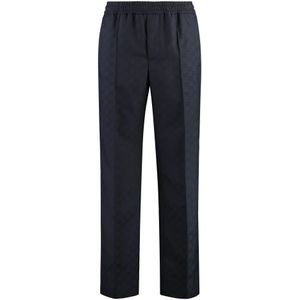 Gucci, Heren, Broeken, Blauw, Maat: S Katoen,