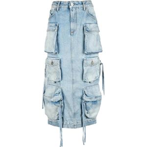 The Attico, Dames, Rokken, Blauw, Maat: W26 Denim,