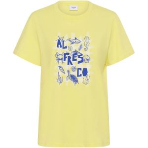 Saint Tropez, Dames, Tops, Geel, Maat: L Katoen,