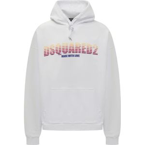 Dsquared2, Heren, Sweatshirts & Hoodies, Wit, Maat: S