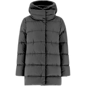 Herno, Dames, Jassen, Grijs, Maat: S Satijn,