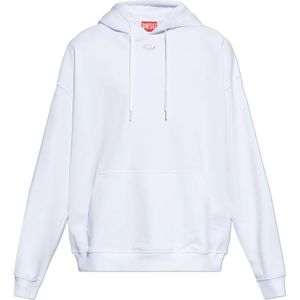 Diesel, Heren, Sweatshirts & Hoodies, Wit, Maat: L Katoen,