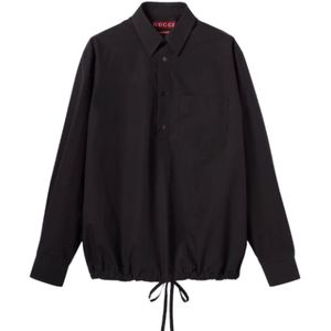 Gucci, Heren, Overhemden, Zwart, Maat: L Katoen,