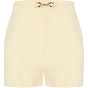 Elisabetta Franchi, Dames, Korte broeken, Geel, Maat: M Zijde,