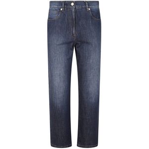Incotex, Dames, Jeans, Blauw, Maat: M Leer,