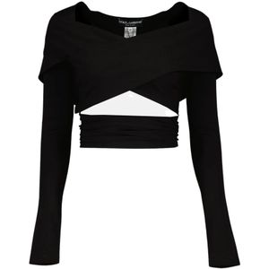 Dolce & Gabbana - Top - Zwart - Mix van Elastaan, Polyamide en Viscose