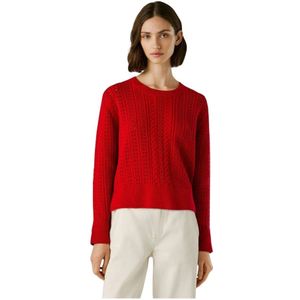 Pepe Jeans, Dames, Truien, Rood, Maat: L Jersey,