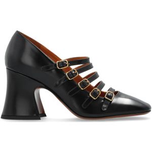 Chloé Hoge hakken - Janis Shiny Leather Pumps in zwart