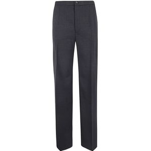 Loulou Studio, Dames, Broeken, Grijs, Maat: S L30 Wol,