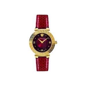 Versace Daphnis Zwitsers Horloge Rode Wijzerplaat , Yellow , Dames , Maat: ONE Size