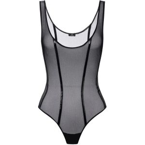 Elisabetta Franchi, Dames, Tops, Zwart, Maat: XS Vinyl,