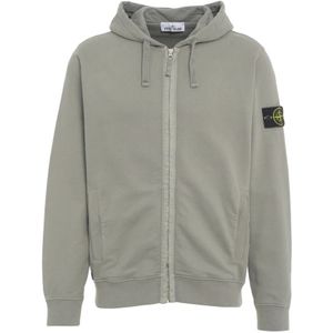 Stone Island, Heren, Sweatshirts & Hoodies, Grijs, Maat: 2XL Katoen,