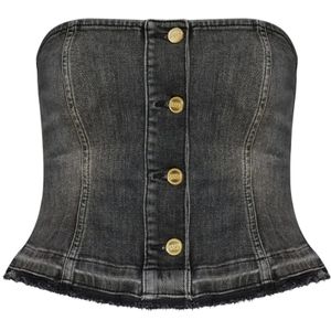 Ganni, Dames, Tops, Grijs, Maat: M Denim,