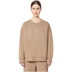Max Mara, Dames, Sweatshirts & Hoodies, Bruin, Maat: M Katoen,