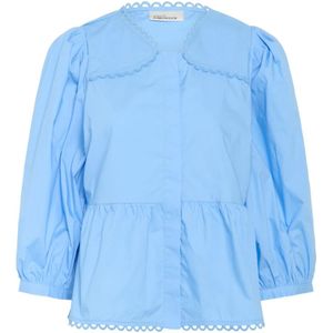 Karen by Simonsen, Dames, Blouses & Shirts, Blauw, Maat: M Katoen,