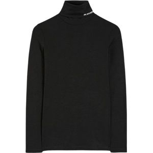 Jil Sander, Dames, Truien, Zwart, Maat: L Wol,