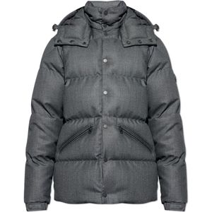 Moncler, Heren, Jassen, Grijs, Maat: M Wol,
