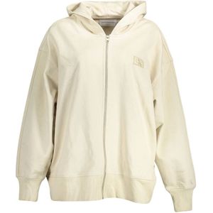 Calvin Klein, Dames, Sweatshirts & Hoodies, Beige, Maat: XS Katoen,