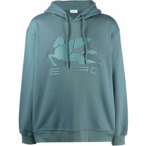 Etro, Heren, Sweatshirts & Hoodies, Blauw, Maat: S Katoen,