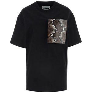 Jil Sander, Dames, Tops, Zwart, Maat: S Katoen,