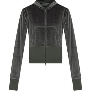 Balenciaga, Dames, Sweatshirts & Hoodies, Groen, Maat: XS Velours,