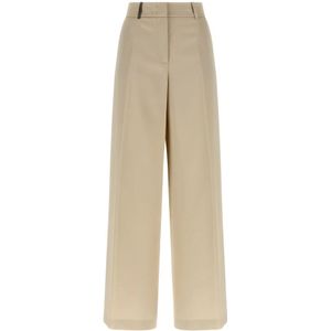 Peserico, Dames, Broeken, Beige, Maat: M Wol,