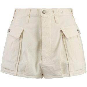 R13, Dames, Korte broeken, Wit, Maat: W24 Katoen,