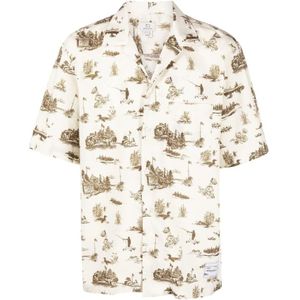 Woolrich, Heren, Blouses & Shirts, Wit, Maat: S Katoen,