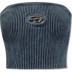 Diesel - Ribbed M-Clarksvillex-C Top - Blauw - Dames - Katoen