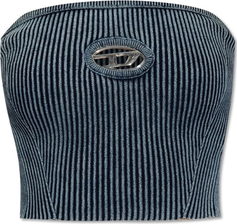 Diesel - Ribbed M-Clarksvillex-C Top - Blauw - Dames - Katoen