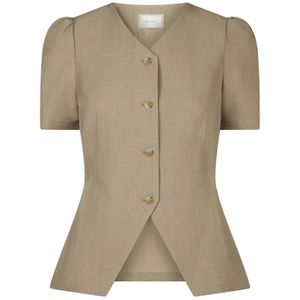 Neo Noir, Dames, Blouses & Shirts, Groen, Maat: XL