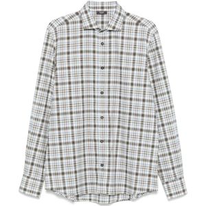 Peserico, Heren, Overhemden, Veelkleurig, Maat: L Flanel,