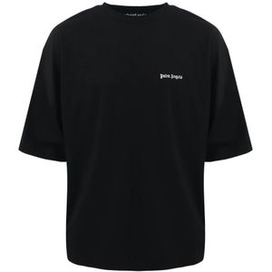 Palm Angels, Heren, Tops, Zwart, Maat: M Katoen,