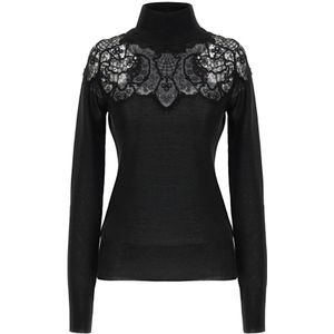 Ermanno Scervino, Dames, Truien, Zwart, Maat: S Wol,
