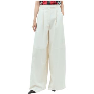 Max Mara, Dames, Broeken, Beige, Maat: XS Katoen,