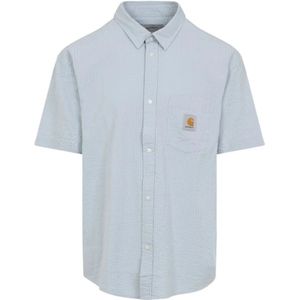 Carhartt Wip, Heren, Overhemden, Blauw, Maat: S Katoen,
