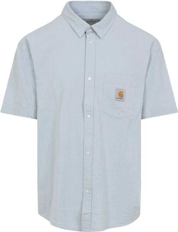 Carhartt Wip, Heren, Overhemden, Blauw, Maat: S Katoen,