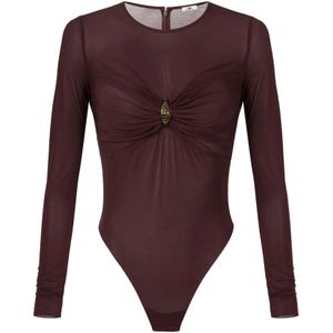 Elisabetta Franchi, Dames, Tops, Bruin, Maat: M Jersey,