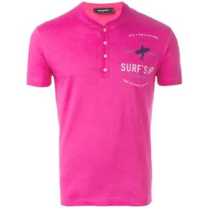 Dsquared2, Heren, Tops, Roze, Maat: S