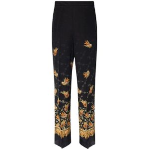 Etro, Dames, Broeken, Zwart, Maat: 2XS Zijde,