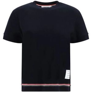 Thom Browne, Dames, Tops, Zwart, Maat: M Katoen,