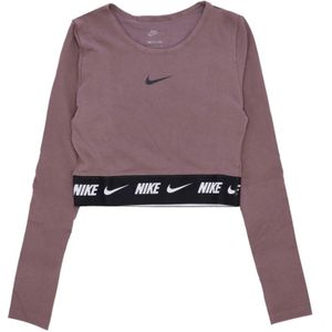Nike - Crop Top met Lange Mouwen - Paars - Dames