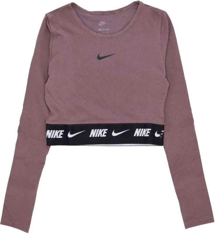 Nike - Crop Top met Lange Mouwen - Paars - Dames