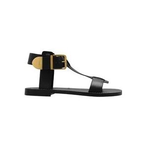 Chloé Leren sandalen , Black , Dames , Maat: 35 EU