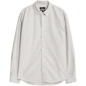A.p.c., Heren, Overhemden, Grijs, Maat: S