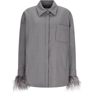 Valentino Garavani, Dames, Jassen, Grijs, Maat: XS Gabardine,