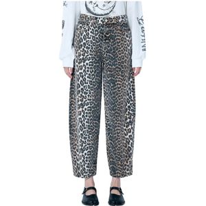 Ganni Dierenprint High Rise Jeans , Multicolor , Dames , Maat: W26