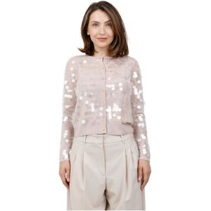 Max Mara Studio, Dames, Truien, Roze, Maat: L Wol,