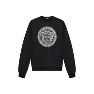 Versace Geborduurde hoodie , Black , Heren , Maat: XL