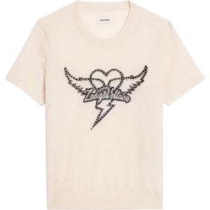 Zadig & Voltaire, Dames, Tops, Beige, Maat: M Kasjmier,